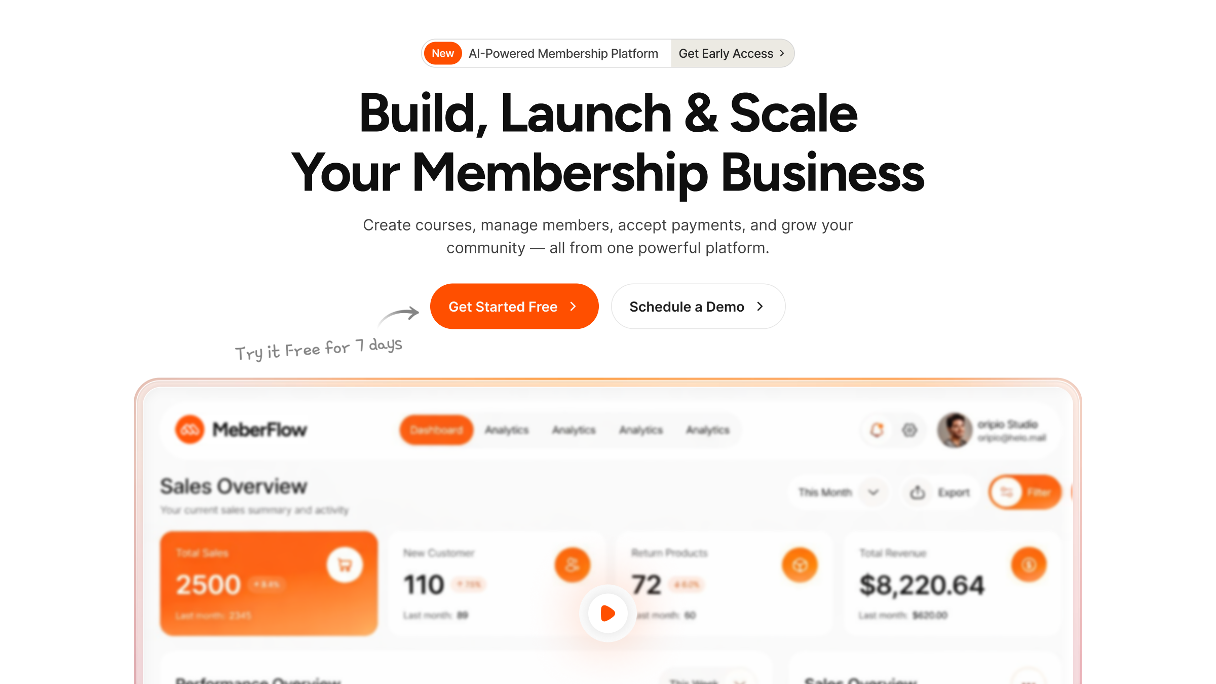 AI Membership Platform Header Fable